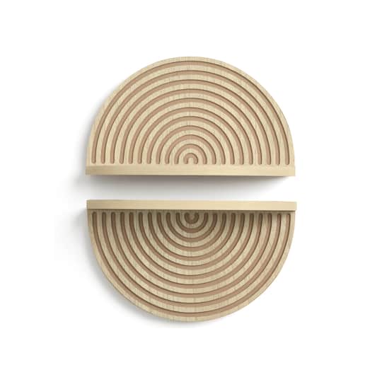 American Art Decor 12" x 7" Boho Arched Lunar Ledges Floating Wall Shelves